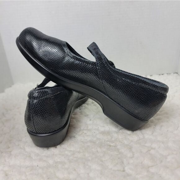 SAS Maria Comfort Womens Mary Jane Shoes Size 7.5 Black Snake Leather Print - Picture 6 of 10